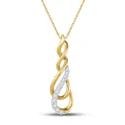 10k Yellow Gold Round Diamond Fashion Pendant 1/6 Cttw