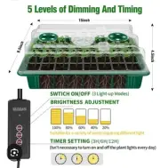 Seed Starter Kit With Grow Lamp Four Strip Full Spectrum Light Red Blue Yellow