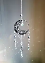 Soulful Dream Designs Silver Moon And Stars Suncatcher