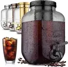 1 Gallon Midnight Black Cold Brew Pitcher with Stainless Steel Infuser & Spigot