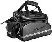 ROCKBROS Bike Rack Bag Trunk Bag Waterproof Carbon Leather Bicycle Rear Seat Cargo Bag Rear Pack Trunk Pannier Handbag