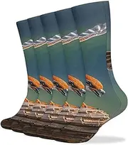[NQHJT] Hunting Flying Wild Socks for Women Men Breathable Boot Socks Warm Calf Socks for Hiking Work, Style, One Size, Style, One size
