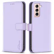 BINFEN COLOR BF17 For Samsung Galaxy S21 4G/5G PU Leather Folio Cover Stand Wallet Flip Phone Case
