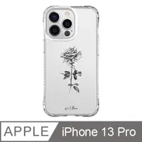 在飛比找PChome24h購物優惠-iPhone 13 Pro 6.1吋 浪花聯名款經典黑白玫瑰