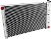 Cubauto 3 Rows Aluminum Radiator For 1970-1988 Chevy GMC C/K Series Suburban Pickup El Camino Monte Carlo Caprice Malibu Camaro Nova Chevelle Jimmy Oldsmobile Cutlass Supreme Omega Pontiac 26"Core