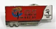 OLYMPIC TORCH RELAY RED TRAILER SYDNEY 2000 OLYMPICS PIN BADGE COLLECT #1176