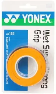 YONEX Wet Super Strong Grip tape 3pieces AC135 Orange Tennis Badminton racket
