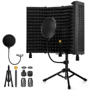 Dmsky Recording Microphone Isolation Shield with Pop Filter & Tripod Stand,Fo...