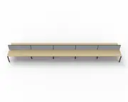 RAPIDLINE DELUXE PROFILE LEG WORKSTATION With Screen 10 Person Double Sided W1500 x D750 x H730mm (per user) Natural Oak Top Black Frame