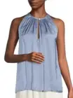 Ramy Brook Womens Sz XXL Sleeveless Blouse Cut Out Top Light Blue (Misty) NEW