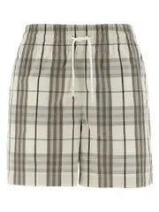 [Burberry] Burberry-Check Bermuda Shorts Bermuda E Short Grigio-Donna 8UK