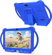 HOTTABLET Kids Tablet 7 inch Android 12, 4GB RAM 32GB ROM, 512GB Expandable, with Parental Control, WiFi, Bluetooth, Dual Camera with Silicone Case, 1PCS(Blue)