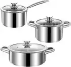 "6-Piece Stainless Steel Nonstick Cookware Set, Induction-Compatible, Oven Safe,