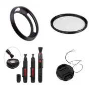43mm Camera Bundle Slim Metal Lens Hood UV Filter Cap Brush For Panasonic Camera