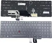 YIJIATech New Keyboard with Screwdriver US Layout for Lenovo ThinkPad P16 Gen 1 (21D6 21D7) Grey Backlight with Pointer Keyboard SN21F39283 5N21F3957 PK132B72B00 SG-B1520-XUA P16 BLGray