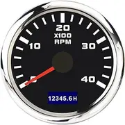 ALAGPNPMZH 3K-8K RPM 52mm Pointer Tachometer Tacho Meter Gauge with Red Backlight for Car Marine Boat Yacht RV 9-30V Motorcycle Accessories Speedometer(4000 RPM BS)