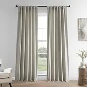 HPD Half Price Drapes French Linen Curtains for Room Decorations Light Filtering 50 X 120 (1 Panel), LN-XS1702-120, Fresh Khaki