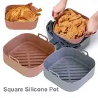Reusable For Air Fryer Square Silicone Pot Replacement Liners Baking Basket