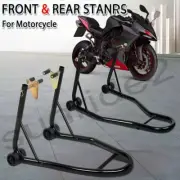 Motorcycle Bike Stand Heavy Duty Front&Rear Lift Motorbike Paddock Carrier Black