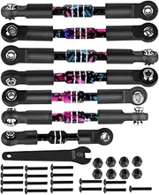 RCHuiWow RC Turnbuckles Camber Links Upgrades Part for 1/10 Slash 2WD(VXL),Rustler 2WD(VXL),Stampede 2WD(VXL),Bandit 2WD(VXL),Alloy Aluminium Adjustable Turnbuckles Links Hops up,7pcs,Rainbow