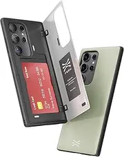 TORU CX Hybrid for Samsung Galaxy S23 Ultra Wallet Case | Dual Layer Slim Protective Hard Cover with Hidden 2-Credit Card Slot Holder - Green