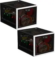 iBune 2 Pack Large Lock Box for Medication, Medicine Lock Boxes, Lockable Storage Box for Fridge Food Snack with Lock for Phone Personal Items, Black