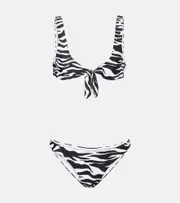 [The Attico] The Attico Zebra-print bikini AU 12 black