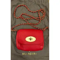 在飛比找蝦皮購物優惠-Mulberry Mini Lily珊瑚紅鏈袋包（近全新）