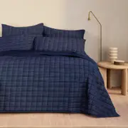 Sheridan Everyday Cotton Stripe Bed Cover in Navy Size: Super King Cotton/Polyester