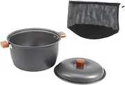 Lljsszr Camping Soup Pot Outdoor Cooking Portable with Storage Pouch Picnic Cookware for