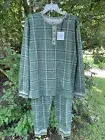 NWT Hearth and Hand Magnolia Pajamas Pjs Mens Size XL Green Plaid 2 Piece Knit