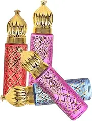 CANIGHT 4pcs Decorative Perfume Bottles Travel Essential Oil Containers Electroplated Design for Fragrance Storage Reusable Liquid Bottles