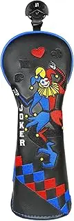 Golf Club Wood Head covers for Driver/Fairway/Hybrid/(1.F.H) Black PU Leather Joker Pattern