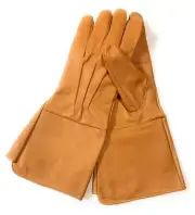 Men's Sheep Leather Medieval Renaissance Gauntlet Cosplay Gloves long arm cuff