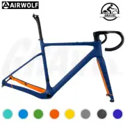 AIRWOLF Gravel Carbon Fiber Bike Frame Touring Road Bicycle 700*45c handlebar