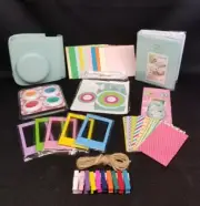 Fujifilm Instax Mini 8 8+ 9 Accessory Kit Green Case Frames Stickers 9 Piece Set