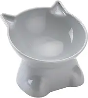 Elevated Cat Bowls | Whisker Friendly Elevated 15-Degree Tilt Cat Bowl,5.31inch Shallow Cat Bowl-Raised Cat Food Bowl, Food & Water Shallow Cat Dish Pewell