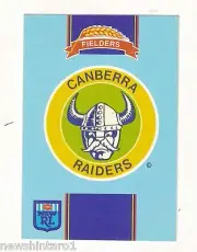 1993 FIELDERS RUGBY LEAGUE CARD - CANBERRA RAIDERS LOGO / EMBLEM