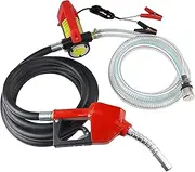 12V Fuel Transfer Pump, Diesel Transfer Pump with Nozzle Hose for Diesel, Kerosene, Machine, Transformer Oil, 12 GPM Self Priming DC Electric Diesel Fuel Transfer Pump Kit.