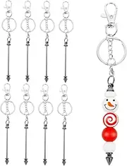 [ANDRESLAD] 8pcs Pendant Charms for Key Fobs Rings Holders Tassel Plush Portable Key Chains Reels Card Holder Bead Keychain Secret Keychain Jewelry Case Accessory Badge Rod Metal Black