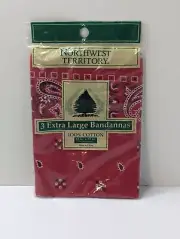 3 VINTAGE Kmart Northwest Territory EXTRA LARGE RED New In Original Package