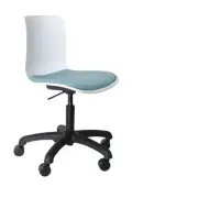 Task Office Chair Black Nylon Base on Castors Flex Poly Seat with Cloud Coloured