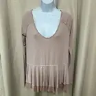 Free People We The Free Tangerine Layered Look Top Women's Size XS Mauve NWT