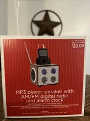 MP3 Player Speaker with AM/FM Digital Radio and Alarm Clock by "HIA" BRAND NEW
