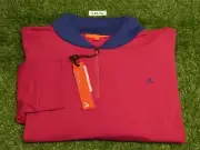 Redvanly Men's Briar Quarter-Zip Golf Pullover C.C. Logo Sangria Red Large