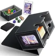 YOZOTI MTG Deck Box for Commander Display with dice Tray,Double Deck Box Fits 160 Double Sleeved /200 Single Sleeved Trading Cards, TCG Card Deck Box with 2 Dividers and 1 Magnetic Card Holder