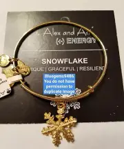 Alex and Ani Snowflake Charm Bangle Shiny Yellow Gold - Discontinued