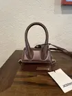 Jacquemus Le Chiquito Signature Leather Mini Handbag Brown NWT