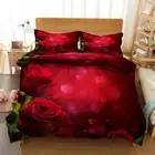Crystal Red Touch 3D Printing Duvet Quilt Doona Covers Pillow Case Bedding Sets