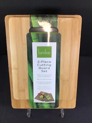 Wood 2 Piece Cutting Board Set Large and Small NEW